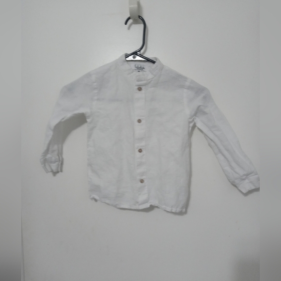LULUKIDS BRIGHT WHITE LINEN BUTTON DOWN TODDLER BOY'S SHIRT 3-4Y - Picture 1 of 5